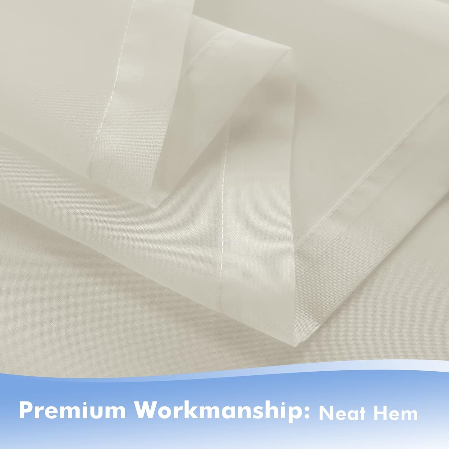 HolidayIdeas Beige Outdoor Sheer Curtains for Patio Waterproof, 4 Panels - 100 x 95 Inch - Extra Wide Voile Outside Curtains Light Filtering Grommet Drapes for Front Porch, Gazebo, Pergola, Backyard