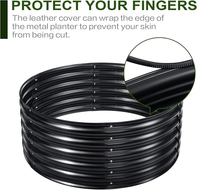 EDOSTORY 17" Tall, 42" Round Metal Raised Bed Garden Bed Kit, Galvanized Planter Raised Garden Boxes Outdoor, Large Metal Raised Garden Beds for Vegetables, Flowers, Herbs