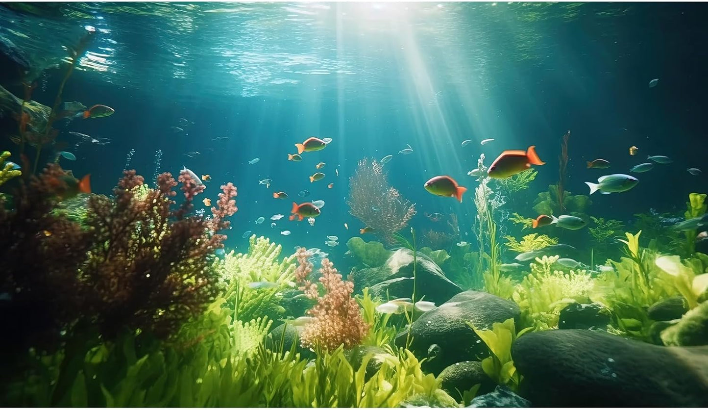 Fish Tank Background Underwater Aquarium Background Under The Sea Aquatic Plants Fish Tank Backgrounds Ocean Floor Rock Terrarium Wallpaper Tropical Fish Aquarium Reptile Tank Backgrounds 72x24in