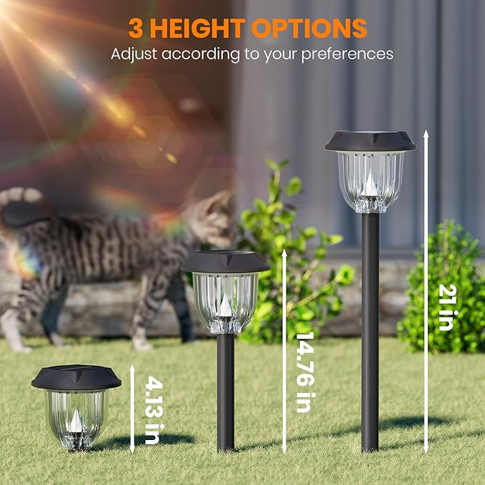 AOSEA 2 Pack Solar Pathway Lights Outdoor Waterproof - Auto RGB Color Changing Solar Lights, IP65, 12H Bright, Durable Plastic - Perfect for Garden & Walkway