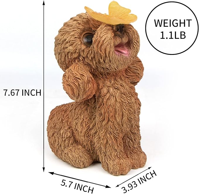 Dog Statues Outdoor Decor, Solar Lights Outdoor Statue Garden Decorations Solar Dog Ornaments for Patio, Lawn, Yard Art Decoration, Housewarming Garden Gift