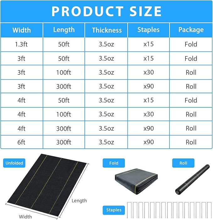 4ft x100ft Black Weed Barrier Landscape Premium Fabric-Heavy Duty Woven Ground Cloth with Superior Permeability Weed Control Convenient Design