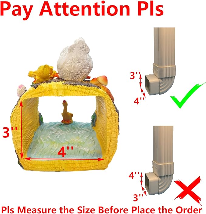 Ducks Gutter Downspout Extension Statues, Garden Decoration, Resin Animal Statue, 3"x4" Downspout Splash Block, Outdoor Decor