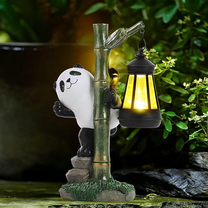 Solar Garden Decor Panda Gifts, Garden Yard Art Decor Panda Gifts for Women - Birthday Gifts for Panda Enthusiasts Grandma Mom Women ﻿