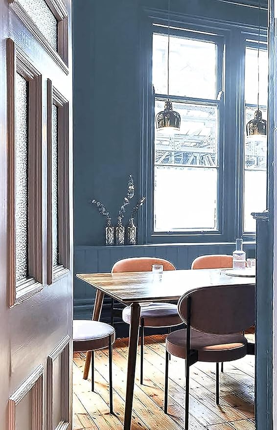 Dimoon 236''x17.7'' Blue Peel and Stick Wallpaper Contact Paper Modern Self Adhesive Wall Paper Removable Renter Friendly Textured Solid Color Shelf Cabinet Vinyl Roll (236''x17.7'',Blue Grey)