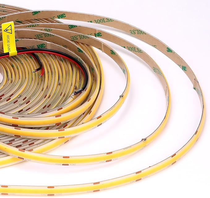 15M/49.2ft 24V COB LED Strip Light Waterproof IP65 Natural White 4000K Uniform Glow 5760LEDs CRI 93+ Flexible LED Tape Lights for DIY Cabinet Bedroom Kitchen Home Decor(No Power Supply)