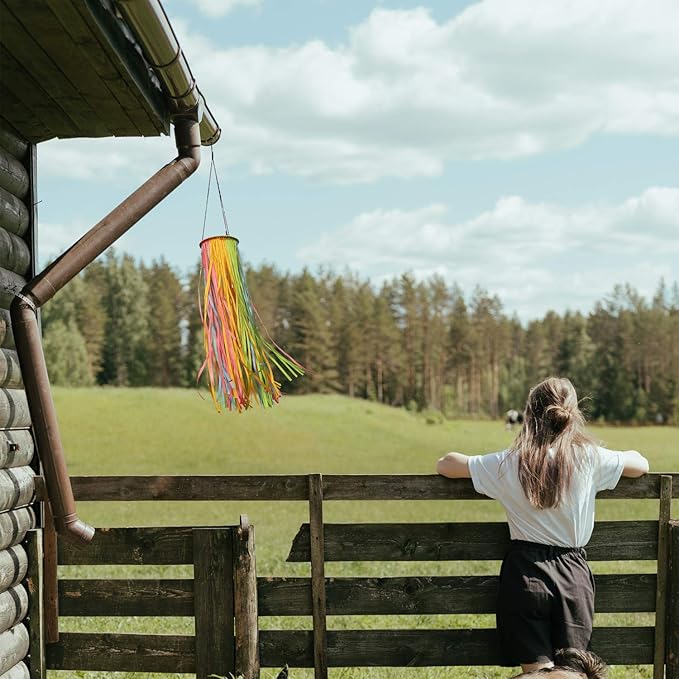 Satin Ribbon Windsock Streamer, Outdoor Decorations for Your Patio, Garden, Yard, Dock and Camper, 41-Inch, WS41-D-HHLL