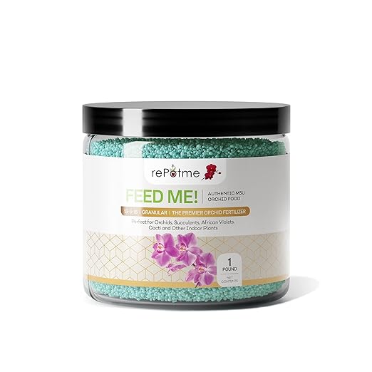 rePotme Orchid Fertilizer - Feed ME! MSU Orchid Food - RO/Rain/Tap Water - 16 oz Jar