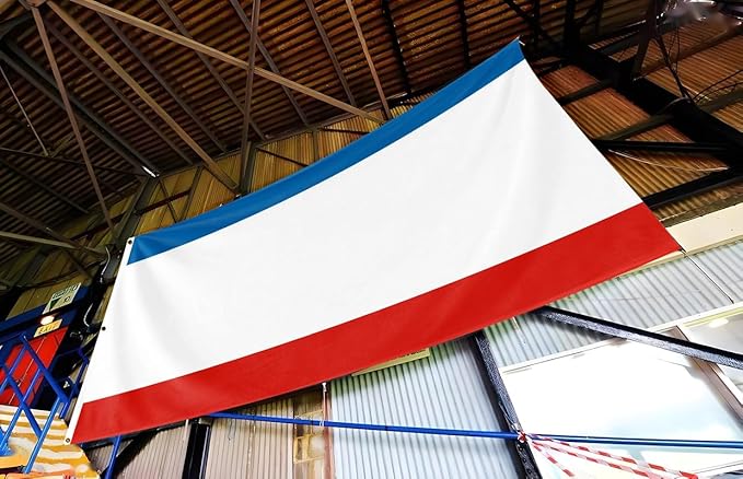 Ukraine Crimea Extra Large Flag 6x10FT Giant Ukrainian Crimean Polyester Banner With 3 Grommets Fade Resistant Vivid Color For Patriotic Festival Events Party Decoration(Crimea UKR, 6x10FT)
