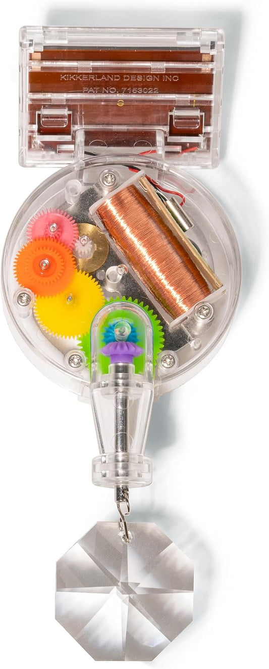 Kikkerland Solar Powered Rainbow Maker – Prism Suncatcher, Fun Home Window Decor – Unique Gift for Christmas & Birthdays – Single Crystal