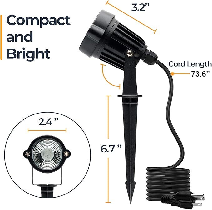 S SMIFUL Halloween Spot Lights Outdoor, RGB 5W 120V Waterproof Outdoor Spot Lights Remote Control Landscape Lighting Yard Uplights for Lawn, Yard, Trees, Garden, 6 FT Cord, US Plug, 2 Packs
