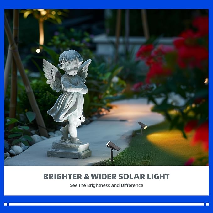 Barrina Solar Spot Lights Outdoor, 2-in-1 6500K & 2700K,360° Adjustable,3 Lighting Modes Solar Lights Waterproof, Auto On/Off 36 LEDs Landscape Spotlights for Garden Patio Yard Pool, 2 Packs