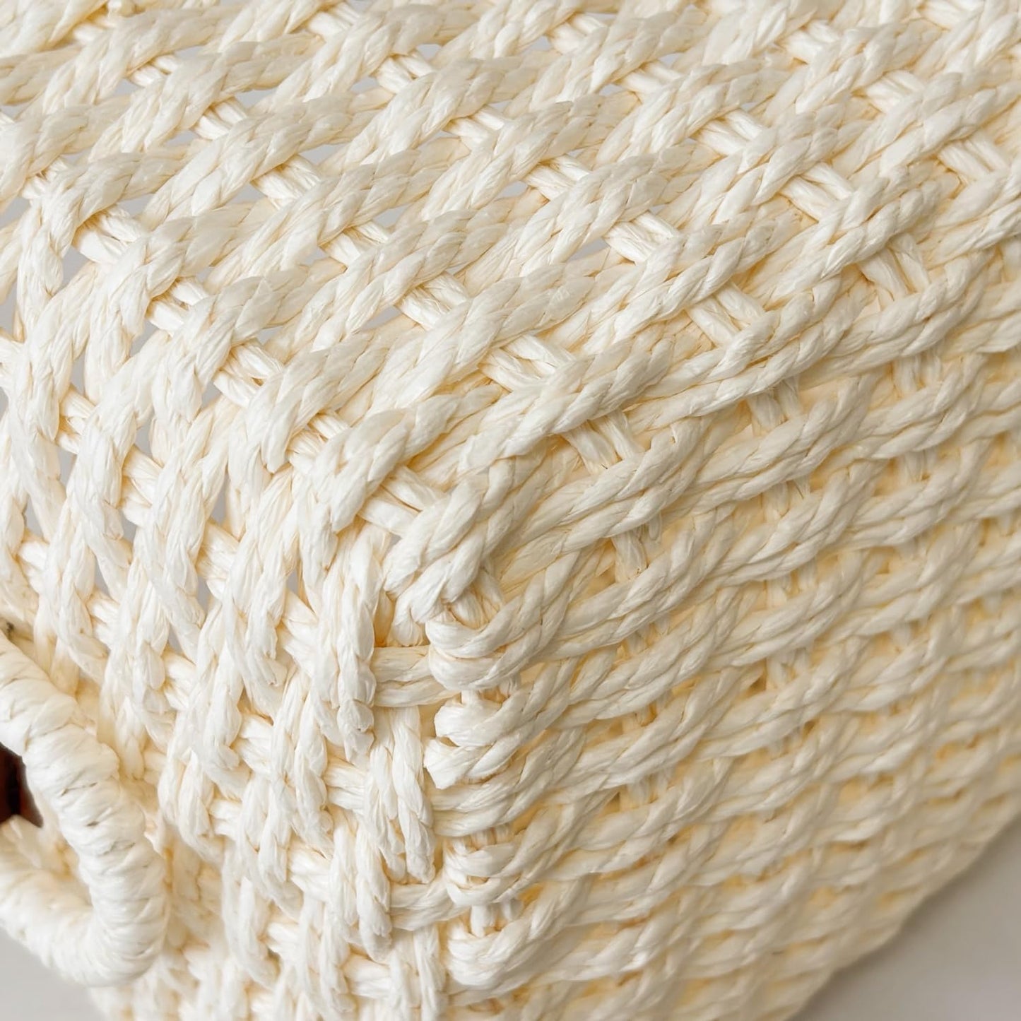 Small baskets for Organizing,Cute woven Storage basket with recycled paper rope for Shelves Bathroom,Little decorative basket,Set of 3 (Beige)