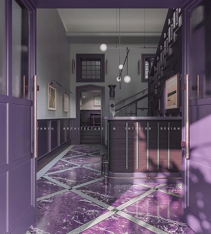 Dimoon 78.7''x17.7'' Purple Peel and Stick Wallpaper Contact Paper Modern Self Adhesive Wall Paper Removable Renter Friendly Textured Solid Color Shelf Cabinet Vinyl Roll (78.7''x17.7'',Dark Purple)