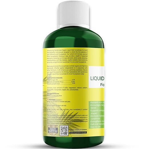 Organic Premium Seaweed Fertilizer - Liquid Kelp Plant Food for Aroid Houseplants: Monstera, Philodendron, Pothos, ZZ Plant, Dieffenbachia, Alocasia, Caladium (16 OZ)