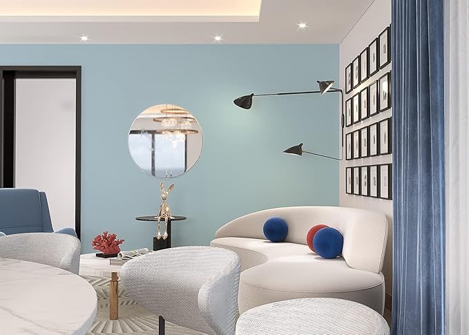 Dimoon 118''x17.7'' Blue Peel and Stick Wallpaper Contact Paper Modern Self Adhesive Wall Paper Removable Renter Friendly Textured Solid Color Shelf Cabinet Vinyl Roll (118''x17.7'',Light Blue)