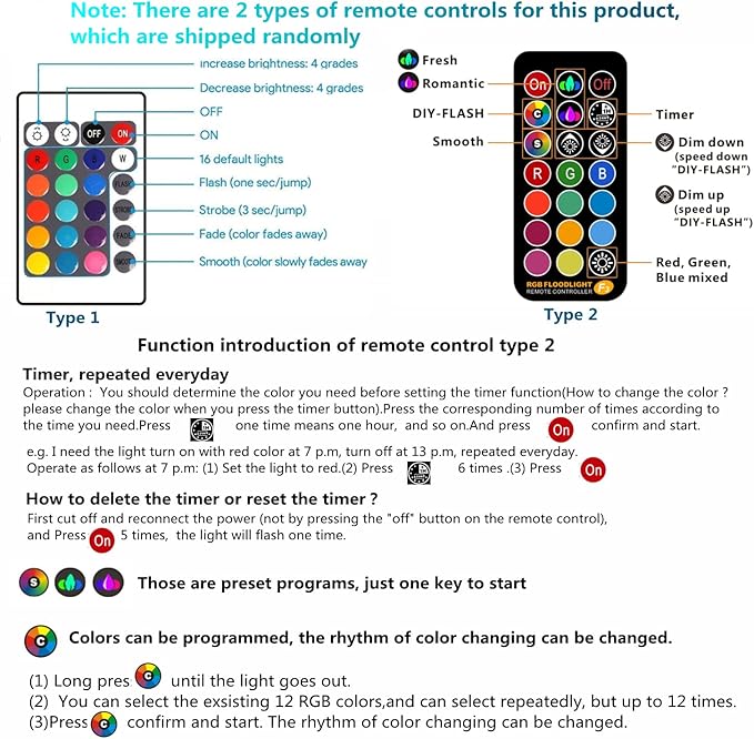 Spot Lights Outdoor 10W RGB Color Changing Low Voltage Landscape Lighting, IP67 Waterproof Outdoor Spotlight Remote Control Flood Light for Yard Garden House US Plug