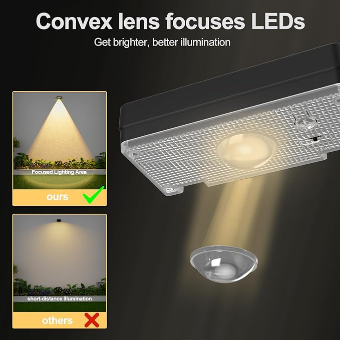 Solar Powered Outdoor Lights Waterproof IP65 Solar Fence Lights Outside Multicolor Led 12 Fixed Colors ＆RGB Color Changing for Pool, Deck, Patio, Porch, Stairs, Holiday Decorations (2)