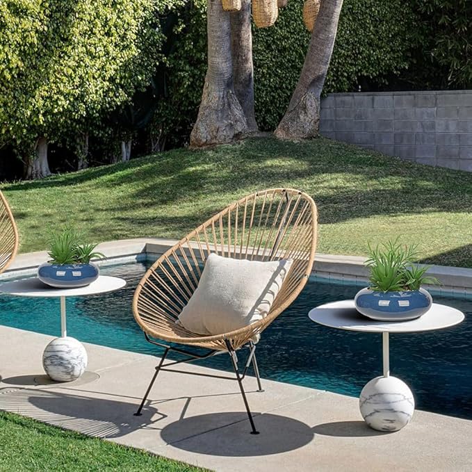 Hollyone Large Artificial Succulents Plants with Blue Vase Faux Succulents Fake Succulent Potted Plant in Ceramic Pot for Home Decor Office Desk Bathroom Living Room Indoor & Outdoor Decorations