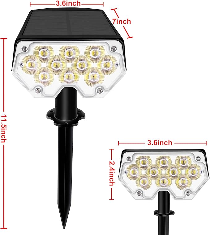 All-New Solar Spot Lights Outdoor Waterproof，20 LEDs Solar Flag Light with 2 Modes,Landscape Spotlights for Pathway, Patio, Garden, Trees ，Pool(2 Pack,Warm Light)