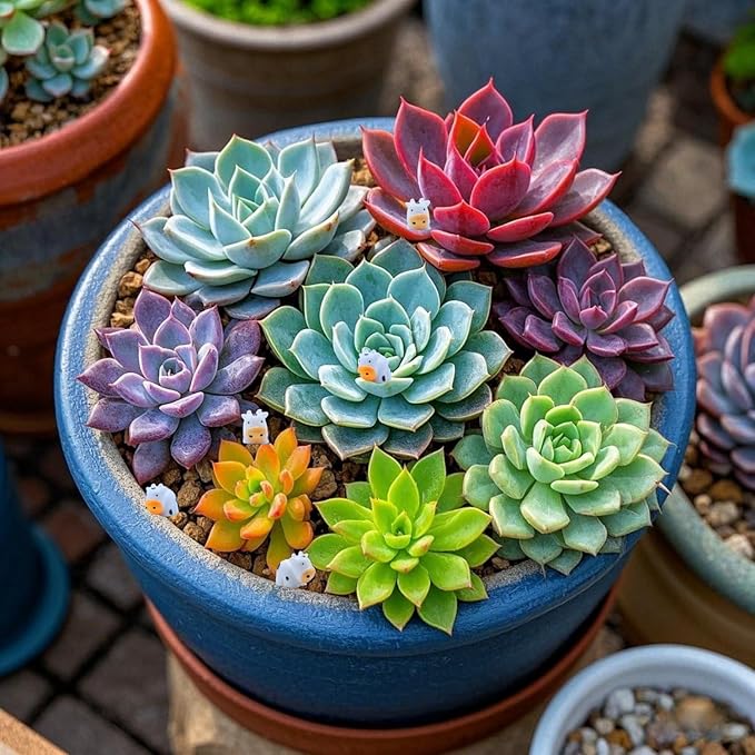 DoubleWood Mini Cow Figurines Set, 120 Pieces, Resin Mini Animals Decorations for Fairy Gardens and Miniature Landscapes (120, White)