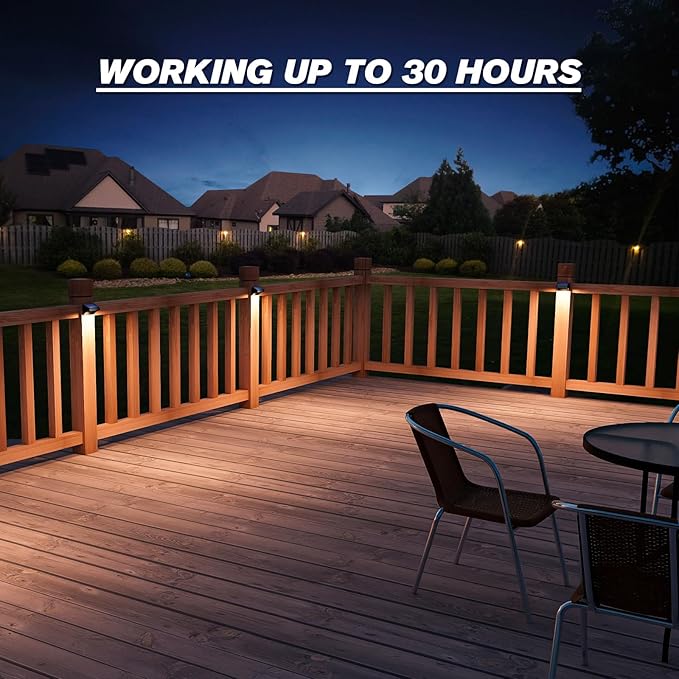 Aulanto Solar Fence Lights 12 Pack, Fence Solar Lights IP65 Waterproof Outdoor Lights,Warm White and 10 RGB Color Glow Modes, Solar Lights Outdoor Decor for Backyard,Garden,Fence,Wall,Deck,Stairs.