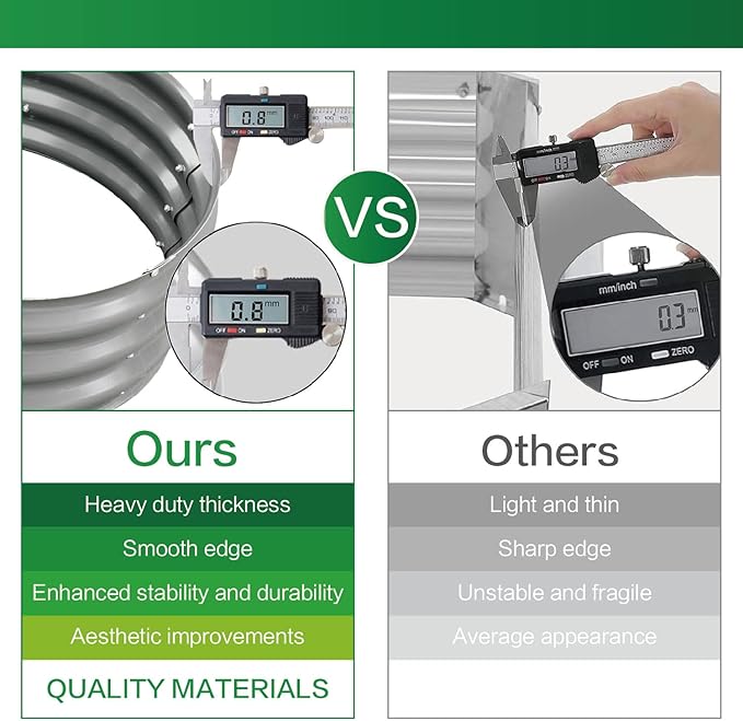 Gardmax 2 Pack Galvanized Raised Garden Bed, Lightweight Planter Boxes Outdoor with Easy Assembly, Large Garden Bed for Vegetables, Fruits, Flower Dark Grey