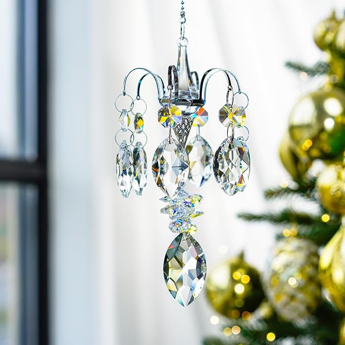 H&D HYALINE & DORA Crystals Horse Eye Prisms Suncatcher Hanging Ornament Rainbow Maker Hanger for Home,Garden Decoration