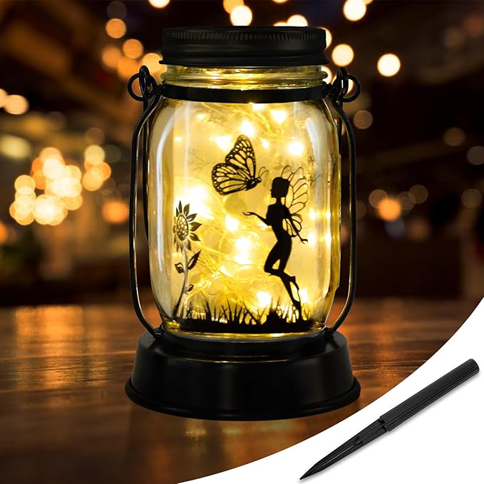 kyoryuger Fairy Solar Lanterns 3-in-1, Fairy Gifts for Women Mom Gramdma, Christmas Mom Gifts, Unique Birthday Gifts for Fairy Lover, Fairy Garden Decoration Outside for Yard, Patio,Backyard,Porch