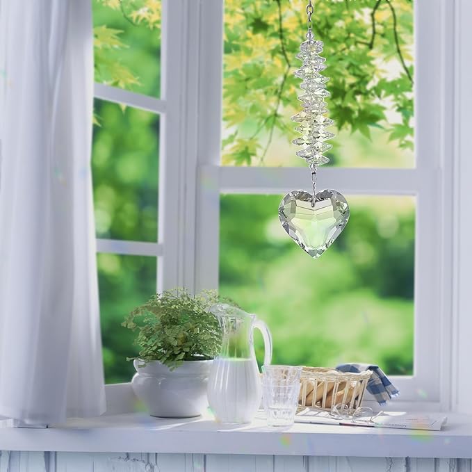 Sympathy Gifts for Loss of Loved One, Unique Memorial Gifts, Bereavement Gift Ideas for Loss of Mom Dad Son, Crystal Ball Sun Catchers Indoor Window, Christmas Decor, 45mm Heart Sun Catchers