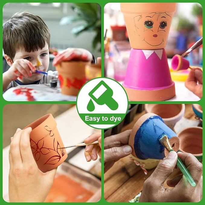 Terra Cotta Pots, 24 Pack 3.15 Inch Mini Clay Pots with Drainage Holes,Cactus Flower Nursery Terracotta Pots for Indoor/Outdoor Succulent Plants, Crafts, Wedding Favor