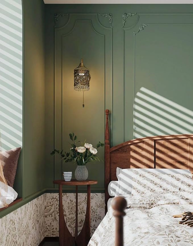 Dimoon 236''x17.7'' Green Peel and Stick Wallpaper Contact Paper Modern Self Adhesive Wall Paper Removable Renter Friendly Textured Solid Color Shelf Cabinet Vinyl Roll (236''x17.7'',Dark Green)