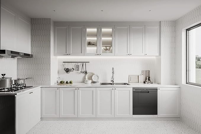 Dimoon 118''x23.6'' White Thicken Peel and Stick Wallpaper Contact Paper Modern Self Adhesive Wall Paper Removable Renter Friendly Textured Solid Color Shelf Vinyl Roll (118''x23.6'',White Thicken)