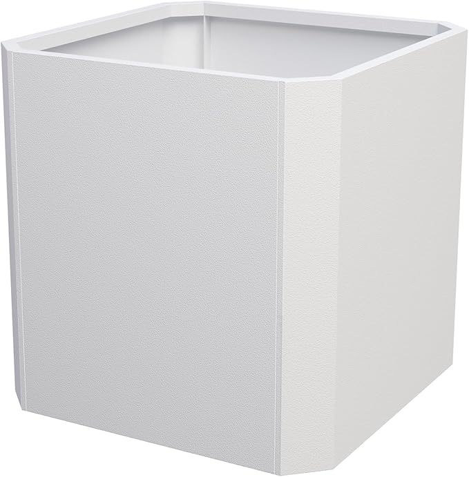 Steel Planter Box-24"x24"x24"-Large Square Planter Box-Outdoor Indoor-Cube Steel Planter Heavy Duty White Metal Planter Flower Pot Commercial Residential for Home Garden Porch Hotel Patio