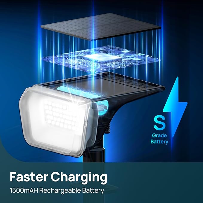 Linkind Solar Lights Outdoor, 50 LEDs Color Changing Spotlights, Solar RGB Light with 10 Lighting Modes and IP67 Waterproof, Multicolor Outdoor Lighting for Yard, Garden, Landscape Decorations, 4Pack