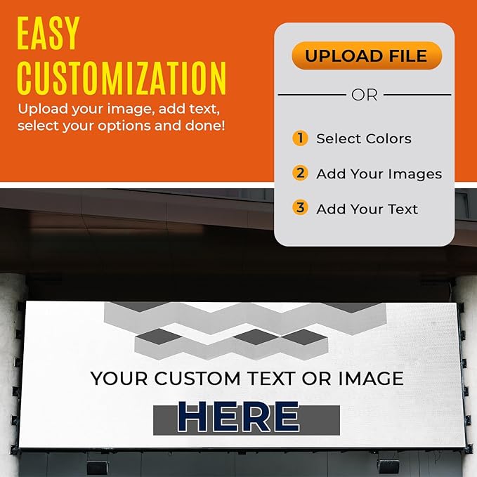 Personalized Passion Vinyl Banner 3' x 8' - Customized Banner for Business, Graduation, Birthday Parties, Indoor Outdoor Use - Full Color 13oz Vinyl Custom Signs with HD Printed Text, Photos and More