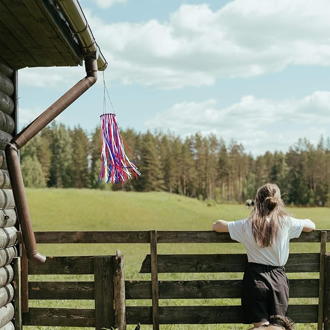 Satin Ribbon Windsock Streamer, Outdoor Decorations for Your Patio, Garden, Yard, Dock and Camper, 41-Inch, WS41-LBH