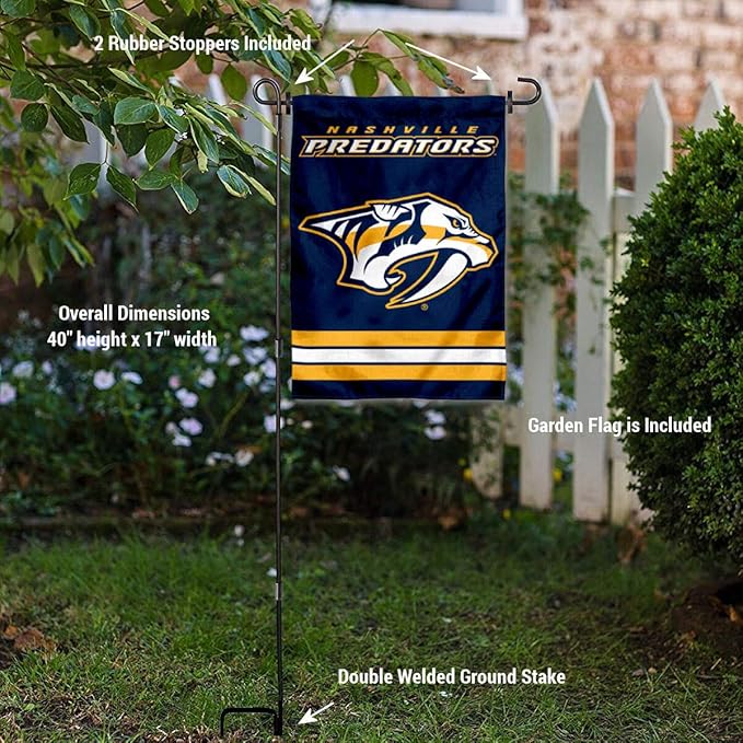 WinCraft Nashville Predators Garden Flag with Pole Stand Holder