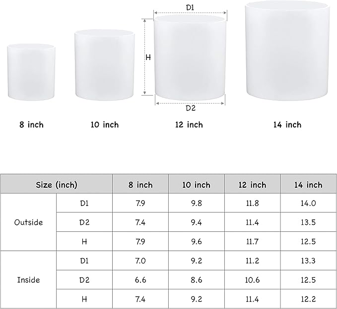 FaithLand Plant Pot 14 inch - Perfectly Fits Mid-Century Modern Plant Stand - Drainage Plug and Drainage Mesh Screen - Matte White