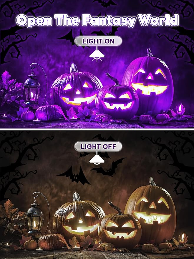 Halloween Black Light Outdoor Spotlight, 12W Purple LED Spotlights Blacklight, Waterproof Spot Landscape Lights with US Plug for Glow Party, Poster, Bar, Yard, Garden Gyms Decor (1Pack)