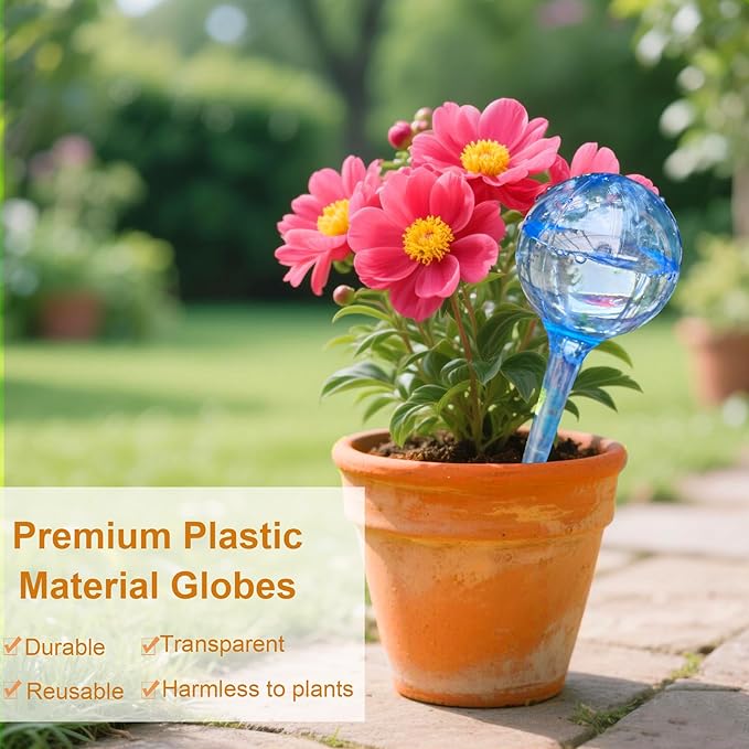 MOONSOUND Self Watering Globes for Plants - 10pcs Automatic Watering Bulbs for Indoor & Outdoor Potted Plants, Vacation Plant Care, Water Conservation Device