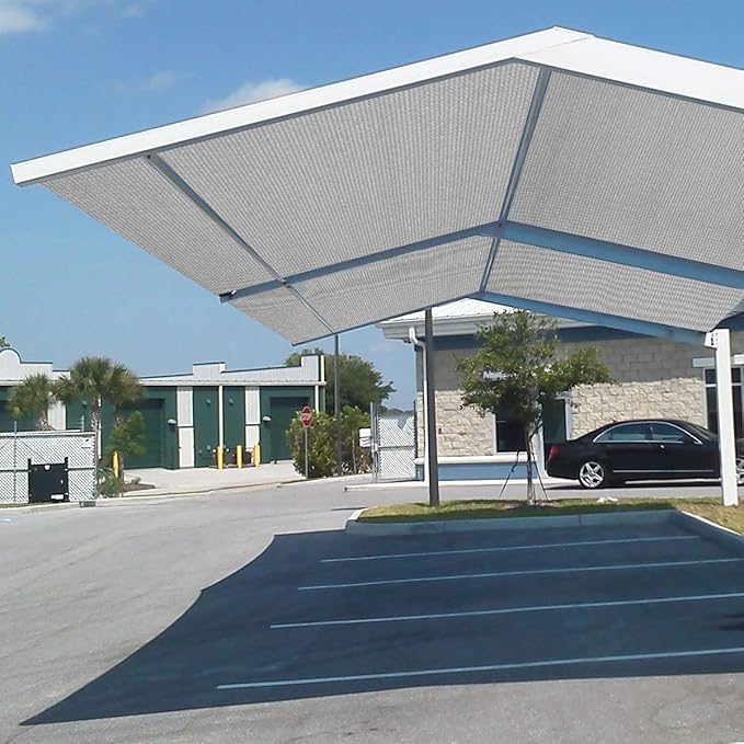 Eden's Decor Straight Flat-Edged Sun Shade Sail Rectangular 9' x 22' Grey UV-Blocking Outdoor Canopy Fabric Cloth Awning for Pergola Patio Garden Backyard Custom Size