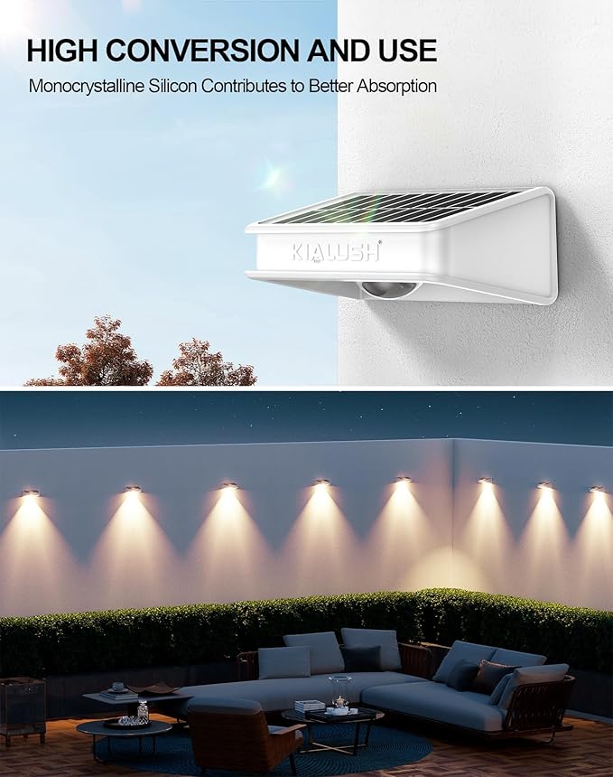 Solar Fence Lights 10 Pack, 9 Color Modes Outdoor Bulb Waterproof Led IP65, Solar Outdoor Lights for Backyard/Railing/Step/Wall/Patio/Yard (White)