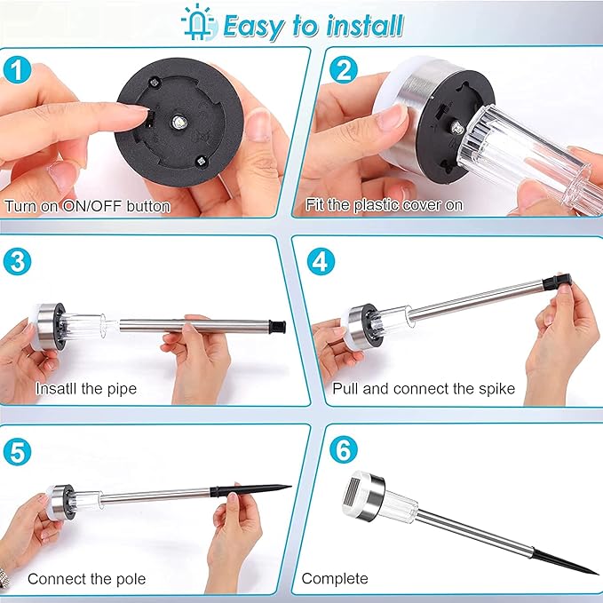 TWINSLUXES 16 Pack Solar Pathway Lights Outdoor Dual Light Source LED Solar Waterproof Pathway Lights for Garden Patio and Walkway Decoration Warm White.