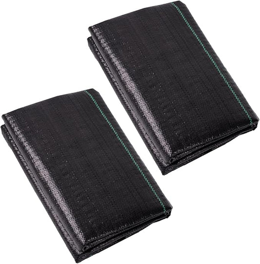 2.4oz-2 Pack 3x50FT Weed Barrier Landscape Fabric - Durable Weed Block Gardening Ground Cover Mat, Woven Geotextile Fabric for Underlayment, Commercial Driveway Stabilization, Weed Control Cloth