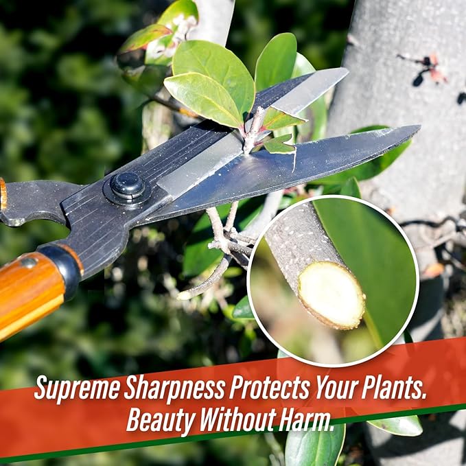 SUIZAN Hedge Shears 21.3" - Professional Japanese Garden Clippers for Precise Trimming Gardening Tools