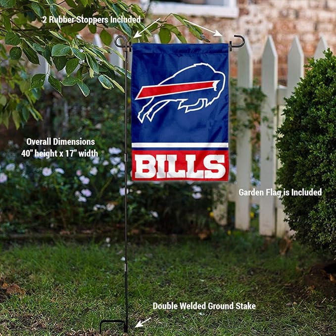 WinCraft Buffalo Bills Garden Flag with Stand Holder