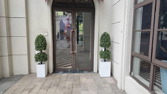 4ft Artificial Topiary Trees Boxwood Ball Shape Fake Trees Porch Decor, Outdoor Plants 2Pack