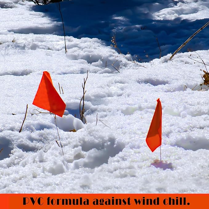 Zozen 100Pack Fluorescent Orange Marking Flags, Writable | Marker Flags - 15x4x5 Inch, Lawn Flags, Landscape Flags, Marker Flags for Lawn, Survey Flags, Irrigation Flags, Sprinkler Flags, Survey Flags.