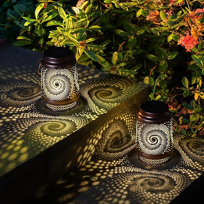 Spiral Lamp Gifts for Mom/Grandma/Women/Sister Solar Light Gifts Mother Day Gift Solar Lanterns Outdoor Waterproof Lights LED Jar Hanging Lamps Decor for Garden Yard Patio